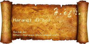 Harangi Ábel névjegykártya