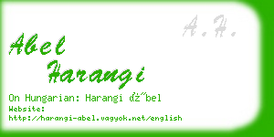 abel harangi business card